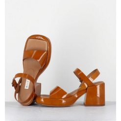 Best Garrice Sandales A Plateforme En Cuir Vernis Camel - Beverly Camel Sandals