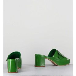 Wholesale Garrice Mules A Plateforme Petit Talon Vernis Vert - 11532 Vetro Mela