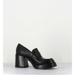 New Garrice Mocassins A Plateforme En Cuir Noir - Meda Nero