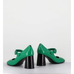 Hot Garrice Babies Retro A Talon En Cuir Vert & Noir - Ace22 Glaze Mela