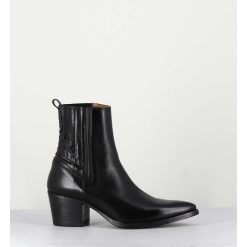 Clearance Garrice Boots Santiag En Cuir Lisse Noir - Eva 82000 Black