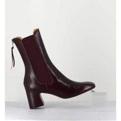 Clearance Garrice Boots A Elastiques En Cuir Souple Bordeaux - P900 Rubino