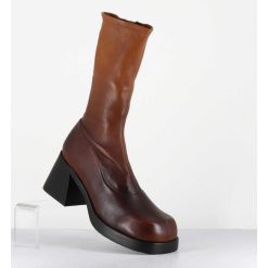 Online Garrice Boots En Cuir Stretch Degrade Marron - Elke Bown Degrade