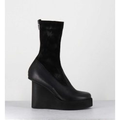 Online Garrice Boots Compensees Cuir Noir & Talon Destructure - 3785 Gas Nero