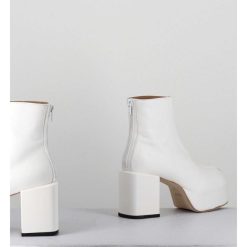 Wholesale Garrice Boots A Plateforme 70S En Cuir Blanc - 1Gs447 Cusna Bianco