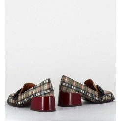 New Garrice Mocassins A Petit Talon Cuir Imprime Tartan & Boucle - Bucle Scotch Classic