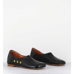 Online Garrice Chaussures Plates En Cuir Noir Esprit 60S - Ab4624 Madras Nero