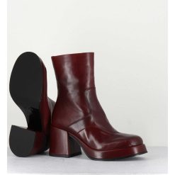 Clearance Garrice Boots 70S En Cuir Bordeaux - Archi Bordeau