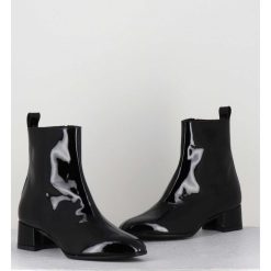 Hot Garrice Boots 60S En Cuir Vernis Noir - Jane Vernice Nero