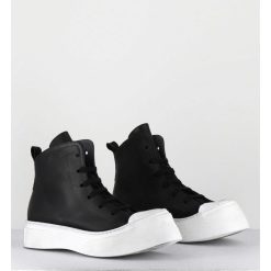 New Garrice Sneakers En Cuir Huile Noir & Semelle Blanc Destructuree - 3543 Gas Nero