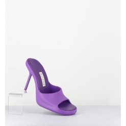 New Garrice Mules Barbie En Gomme Violette & Talon Stiletto - Ida Purple Sandals