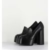 Online Garrice Black Leather Platform Loafers - Barsi Nero