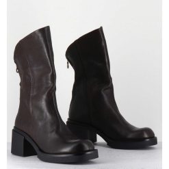 New Garrice Boots Legeres Esprit Biker En Cuir Marron - Yama Lavato Moro