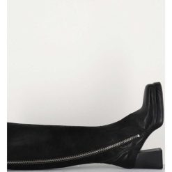 New Garrice Bottes En Cuir Noir A Zip - Dw336 Nero