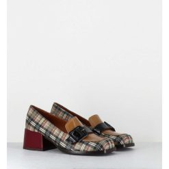 New Garrice Mocassins A Petit Talon Cuir Imprime Tartan & Boucle - Bucle Scotch Classic