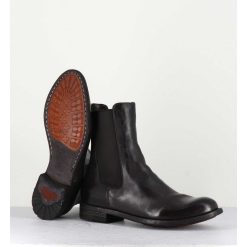 New Garrice Boots Plates En Cuir Marron & Elastique - Lexikon073 Moro