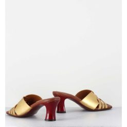 Online Garrice Mules Petit Talon Metallise Bronze & Rouge - Nalma44 Dali Oro