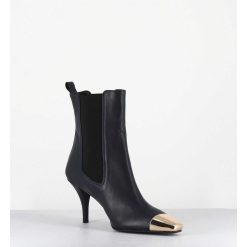 New Garrice Boots Cuir Bleu Nuit Pointe Doree - Nako Nappa Dark Navy