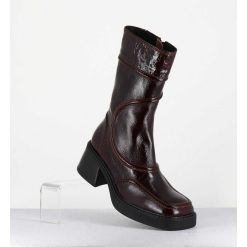 Best Garrice Boots Cuir Bordeaux Surpiqures 90'S - Malene Burgundy Boots