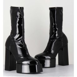 Wholesale Garrice Boots Noires Vernis Stretch - Victoria Mok Patent