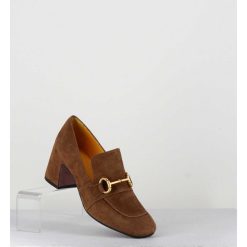 New Garrice Mocassins 70S A Talon En Daim Camel Bout Carre - Acero