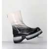 Clearance Garrice Boots En Cuir Vernis Degrade Blanc/Noir Semelle Epaisse - Melia3 Cindy Tofu