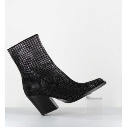 Hot Garrice Boots Santiag Talon Haut & Clous - Rock Chelin Nero