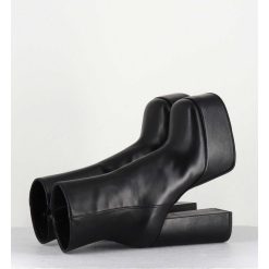 Best Garrice High Platform Black Leather Boots - Sablan Nero