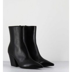 Online Garrice Boots Bout Pointu En Cuir Noir Talon Biseaute - Swan Nappa Nero