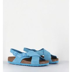 Hot Garrice Tulum Sky Blue Suede Bleu Bride Arriere