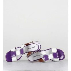 Best Garrice Sandales 60S Bout Carre En Cuir Vernis Violet & Blanc - Lefai Violet White