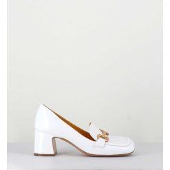 Wholesale Garrice Mocassins Petit Talon Naplak Blanc & Mors Dore - Q167 Naplak White