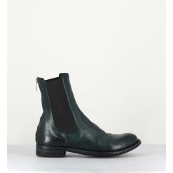 Wholesale Garrice Boots Plates En Cuir Vert & Elastique - Lexikon073 French Lover