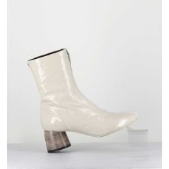 Online Garrice Boots 60S En Cuir Vernis Blanc - Caren07 Plum Osso