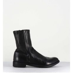 New Garrice Bottines En Cuir Noir & Arriere Stretch - Mars043 Nero