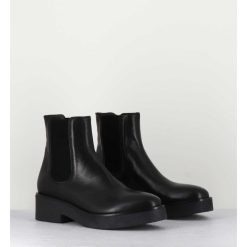 Wholesale Garrice Boots Chelsea En Cuir Naplak Noir - Perla Nero