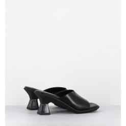 Online Garrice Mules En Cuir Noir Talon Plexi - Synthia Black Sandals