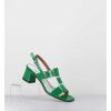 Hot Garrice Sandales 60S Bout Carre En Cuir Vernis Vert - Lefai4 Vernice Verde