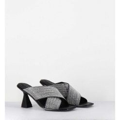 Hot Garrice Mules Cuir Noir & Perles - Liza Var Nero