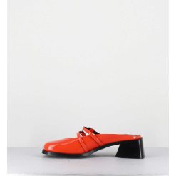 Online Garrice Mules Babies En Cuir Vernis Orange - Andie Orange Patent