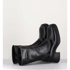 Wholesale Garrice Boots Cuir Noir Surpiqures 90'S - Malene Black Ankle Boots