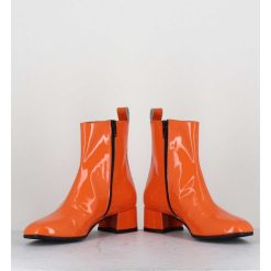 New Garrice Boots 60S En Cuir Vernis Orange - Jane Vernice Orange