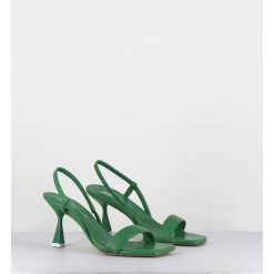 Clearance Garrice Sandales Slingback Bout Carre En Cuir Vert - Milena Nappa Rucola