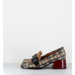 New Garrice Mocassins A Petit Talon Cuir Imprime Tartan & Boucle - Bucle Scotch Classic