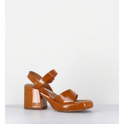 Best Garrice Sandales A Plateforme En Cuir Vernis Camel - Beverly Camel Sandals