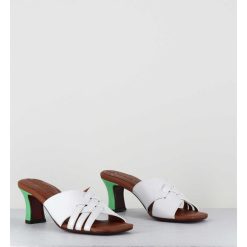 Hot Garrice Mules Petit Talon Naplak Blanc & Vert - Nalma44 Ferrari Blanco