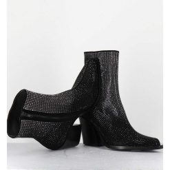 Hot Garrice Boots Santiag Talon Haut & Clous - Rock Chelin Nero