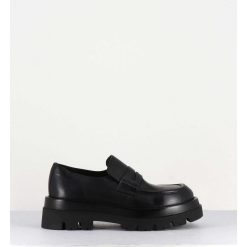 New Garrice Mocassins Chunky En Cuir Noir - Diwa Nero