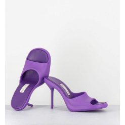 New Garrice Mules Barbie En Gomme Violette & Talon Stiletto - Ida Purple Sandals