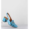 Online Garrice Mocassins Slingback En Cuir Bleu Petit Talon - Vururu Saab Blue